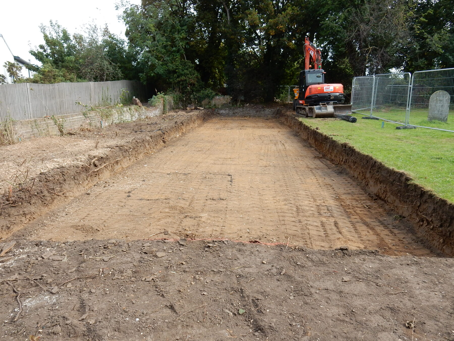 An image of work underway digging the foundations for the new hub