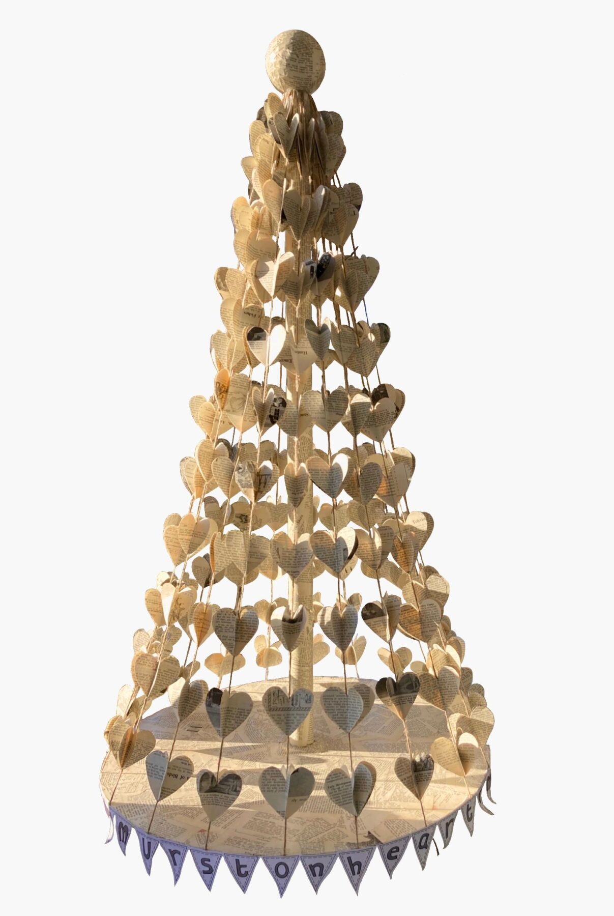 Christmas tree made of cut paper